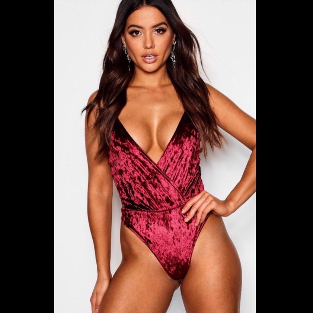 Crushed velvet bodysuit